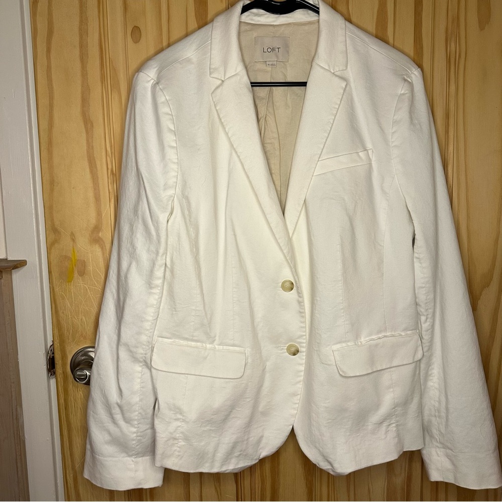 175 LOFT Women's White Classic Tailored Blazer Size 16